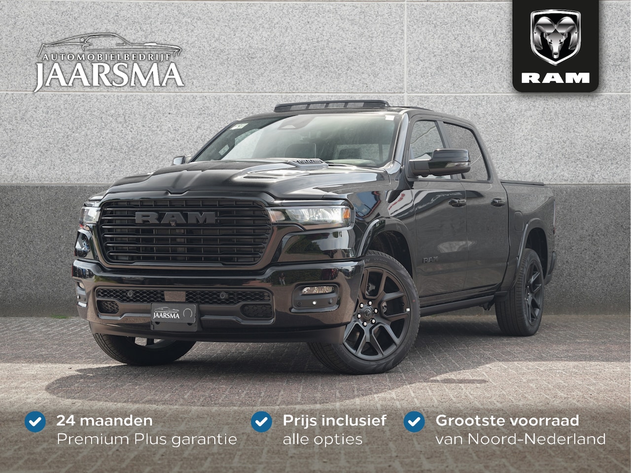 Dodge Ram 1500 - Laramie Night SST Hurricane 420pk |BPM vrij! |Passenger Display | INCL. Trekhaak, cover | - AutoWereld.nl
