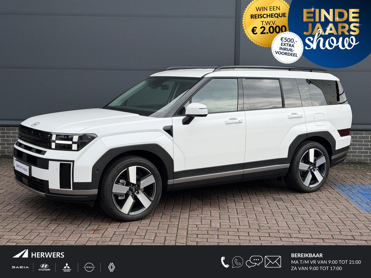 Hyundai Santa Fe - 1.6 T-GDI HEV Premium 7p. Nieuwe auto / voorraad / leder / 7 persoons / vol opties - AutoWereld.nl