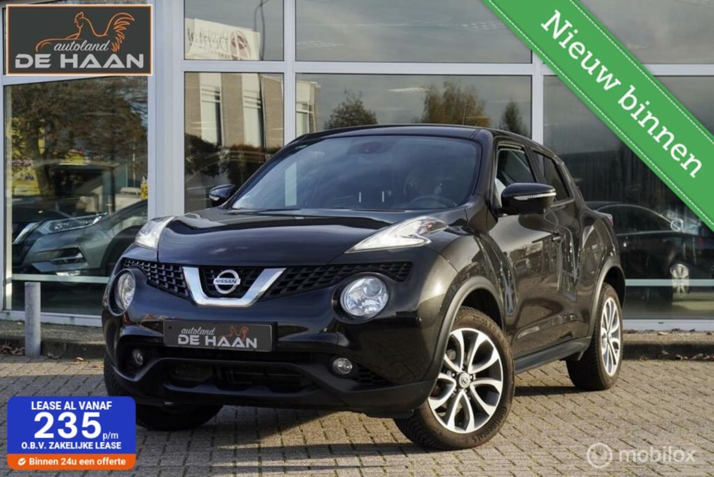 Nissan Juke - ELEKTRISCH GLAZEN PANORAMADAK LEDEREN INT FULL OPTIONS !! TEKNA AUT. 1.6 DIG-T NAVI PANO - AutoWereld.nl