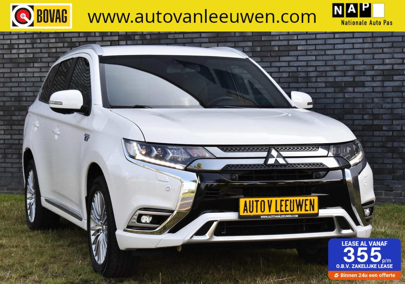 Mitsubishi Outlander - 2.4 PHEV Diamand Edition LEDER VOL! STOELVW./360º CAMERA/CARPLAY-ANDROID /ETC,! - AutoWereld.nl