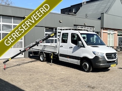 Mercedes-Benz Sprinter - 514 2.2 CDI L3 DC Hiab 018 laadkraan Airco Trekhaak 2000 kg trekgewicht Kastinrichting 1e