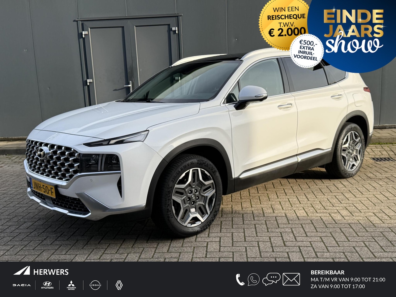 Hyundai Santa Fe - 1.6 T-GDI PHEV 265pk Premium Sky 7 P. Automaat / Fabr. garantie  tot 09-2027 ** / Zeven pe - AutoWereld.nl