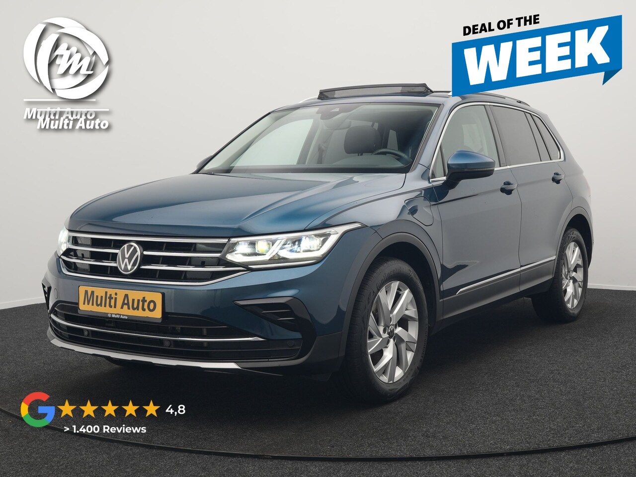 Volkswagen Tiguan - 1.4 TSI eHybrid Elegance Plug In Hybrid 245pk PHEV | Panodak | IQ Light | Adaptive Cruise - AutoWereld.nl