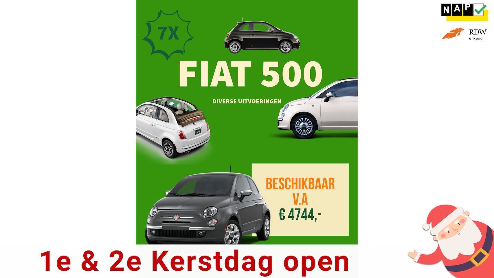 Fiat 500 - 0.9 TwinAir 7X Fiat 500 op voorraad zie advertentie - AutoWereld.nl