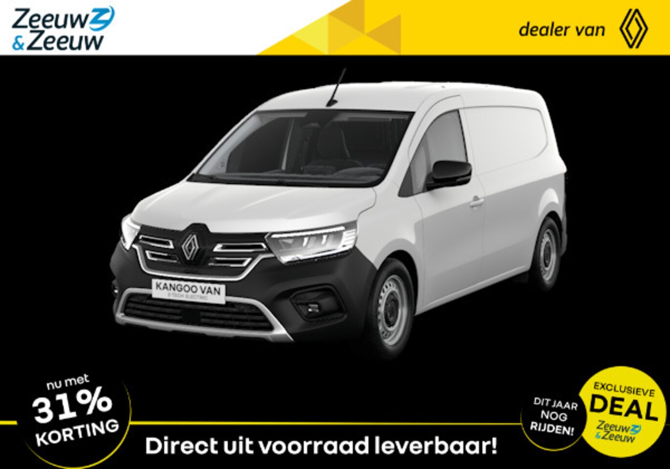 Renault Kangoo E-Tech - Extra L2 44 kWh | Nu direct uit voorraad leverbaar met maar liefst 19% Zeeuw & Zeeuw actie - AutoWereld.nl