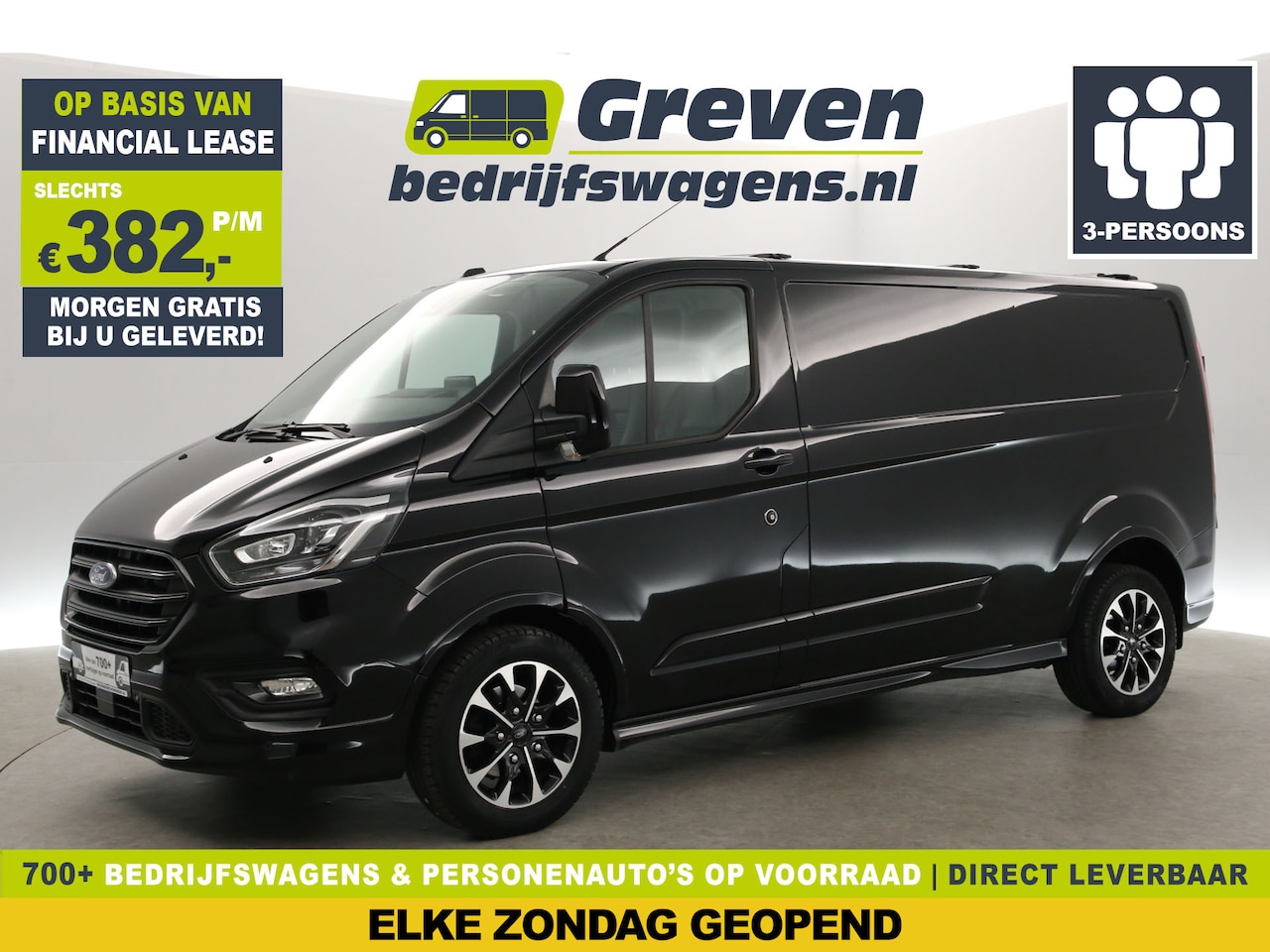 Ford Transit Custom - 2.0 TDCI 185PK L2H1 Sport | Aut. | Airco | Adap. Cruise | 3-Zits | Trekh. | Camera | Carpl - AutoWereld.nl