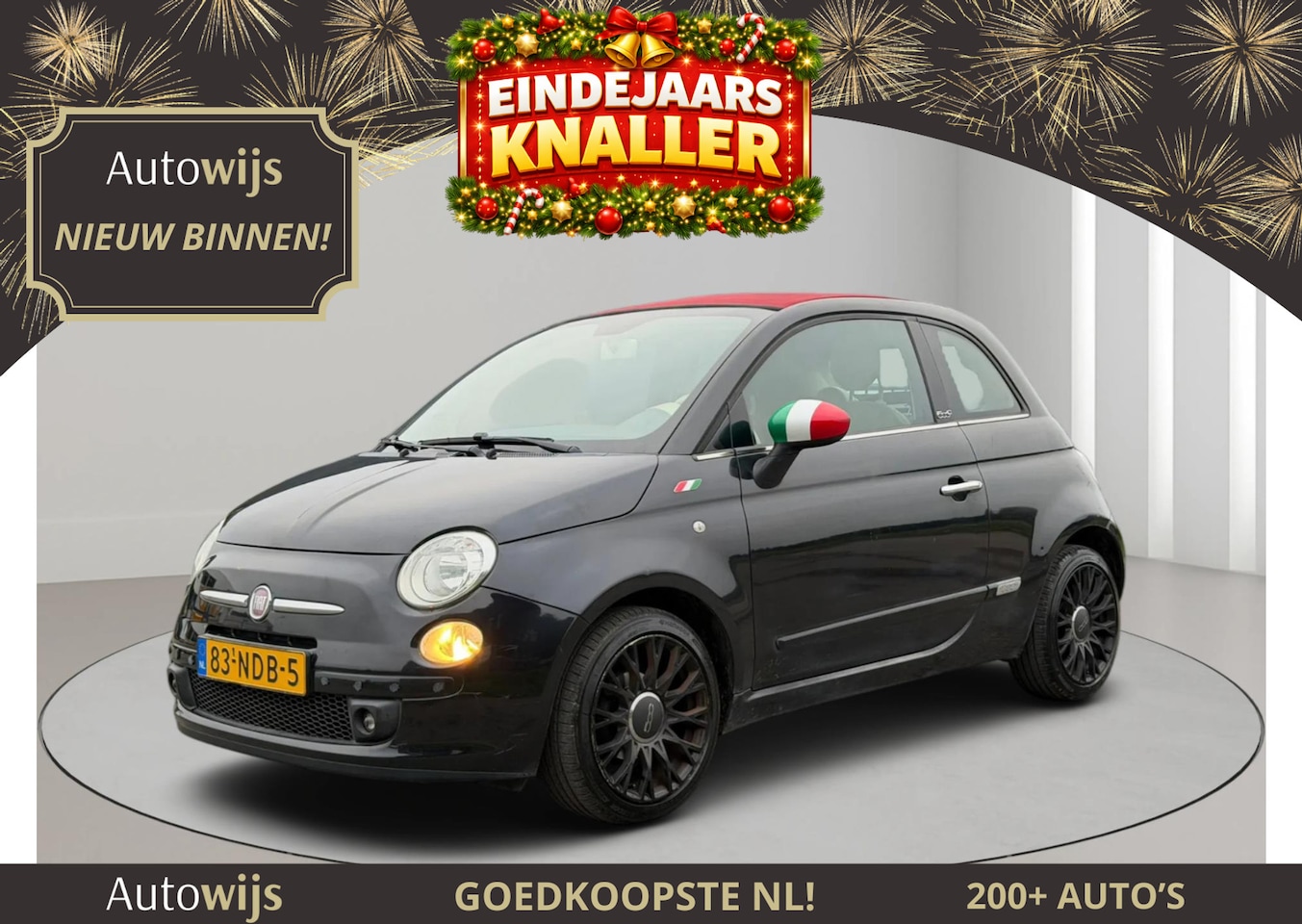 Fiat 500 C - 1.2 Rock|AUT|CABRIO|NL AUTO|LM-VELG|Half leder|CLIMA - AutoWereld.nl