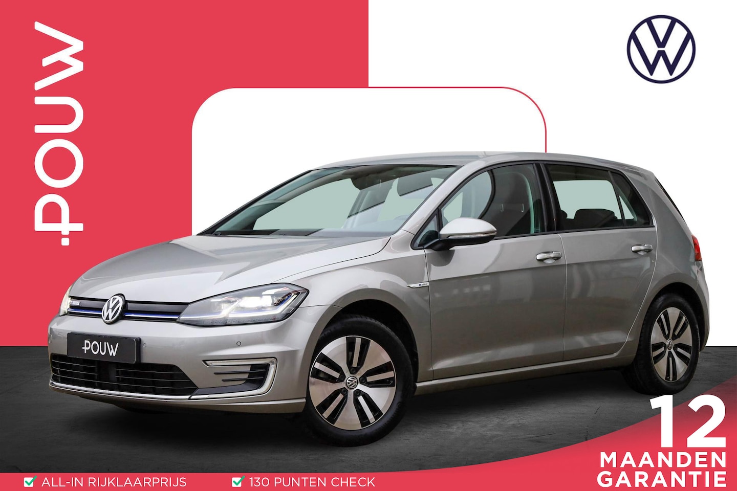 Volkswagen e-Golf - 136pk | Warmtepomp | App-Connect | Parkeersensoren | DAB - AutoWereld.nl