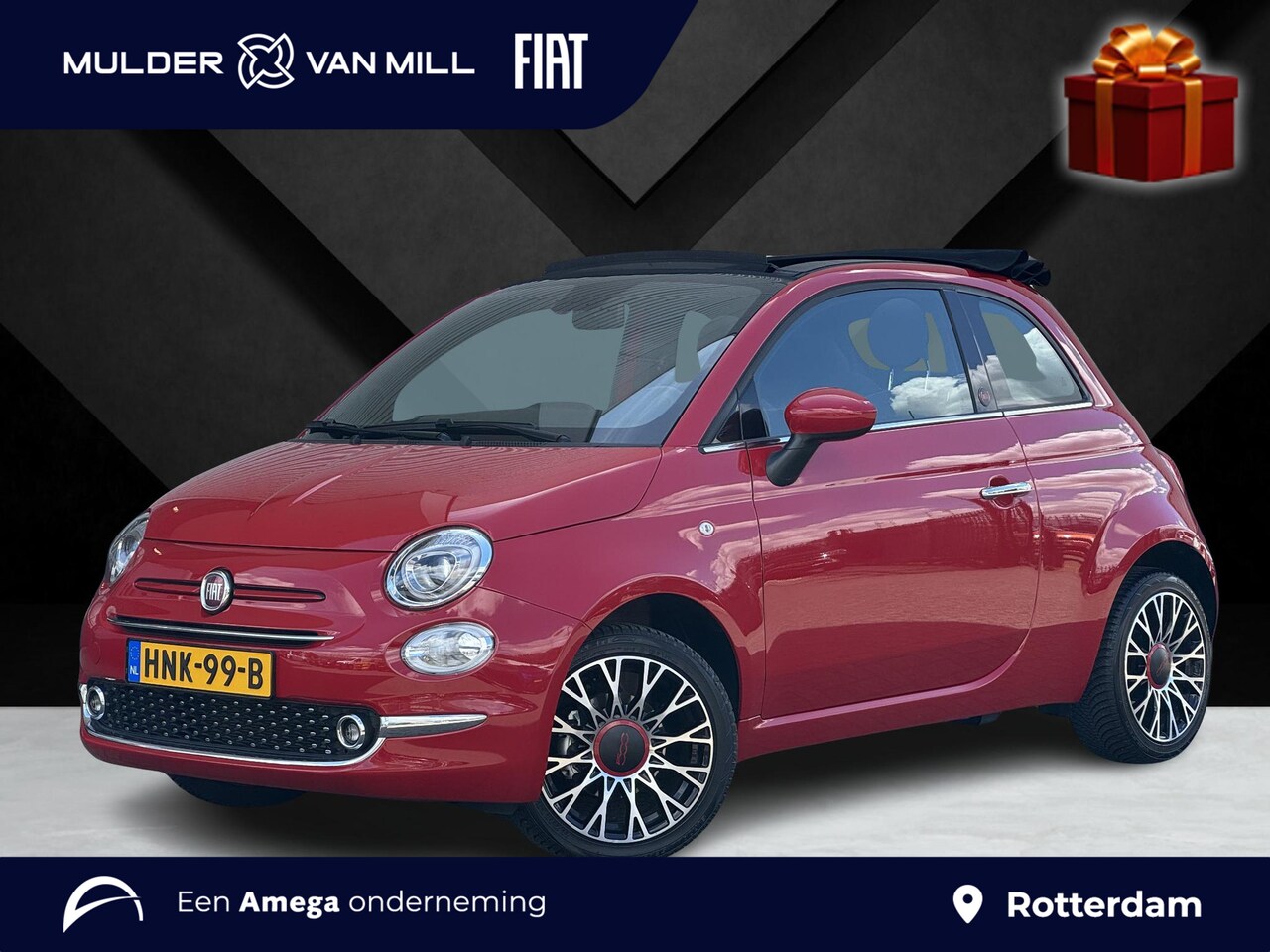 Fiat 500 C - Cabio RED 1.0 Hybrid 70pk | NAVI | CLIMA | DAB+ | 16" LM-VELGEN | APPLE CARPLAY / ANDROID - AutoWereld.nl