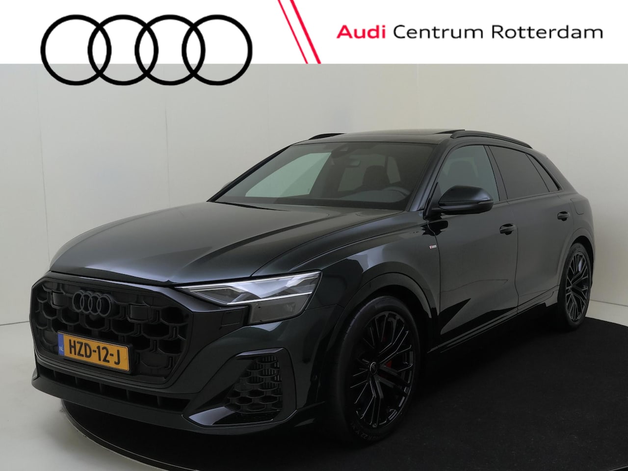 Audi Q8 - 55 TFSI e quattro Pro Line S Exclusive kleur Tiefgruen Pareleffect | Panoramadak | Supersp - AutoWereld.nl