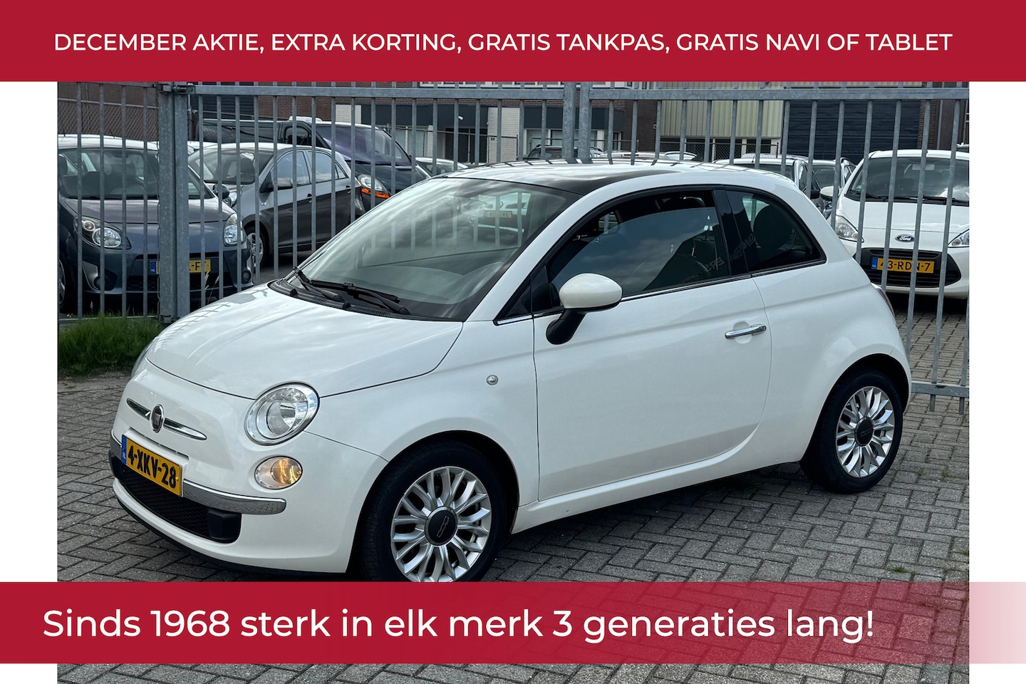 Fiat 500 - 0.9 TwinAir Turbo Lounge KMST NAP! Pano l Airco l MTF-stuur l bleu and me l LMV! TOPSTAAT - AutoWereld.nl