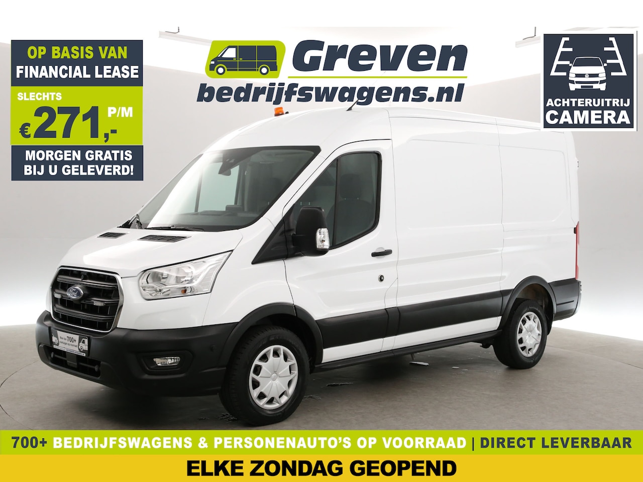 Ford Transit - 350 2.0 TDCI L2H2 Trend | Airco | Camera | Cruise | 3-Zits | Carplay | Stoelverw. - AutoWereld.nl