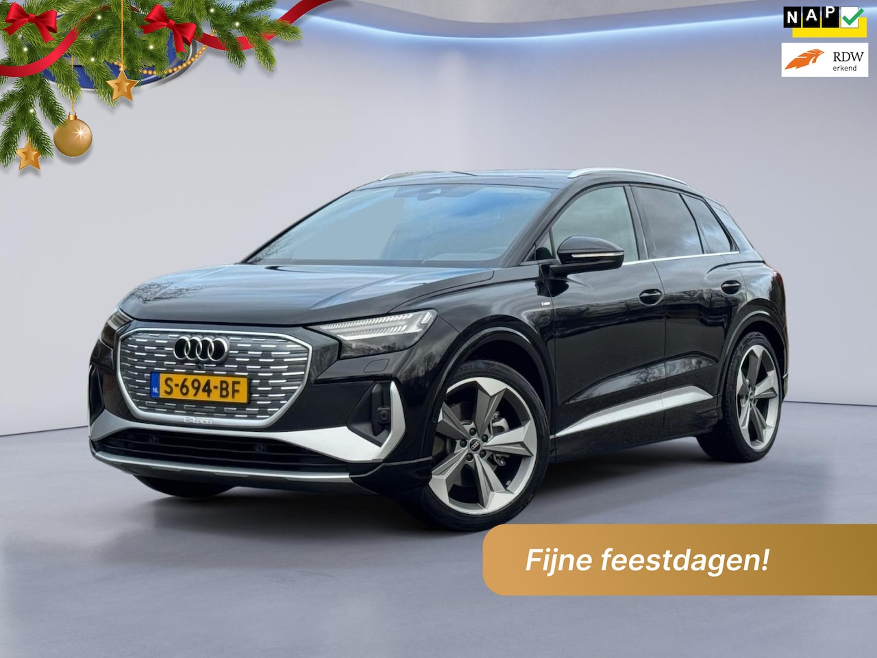 Audi Q4 e-tron - 40 S 300 pk edition 77 kWh, SOH 92,5 %, 1 e eigenaar, 2 X S line, 21 ", Electrische trekha - AutoWereld.nl