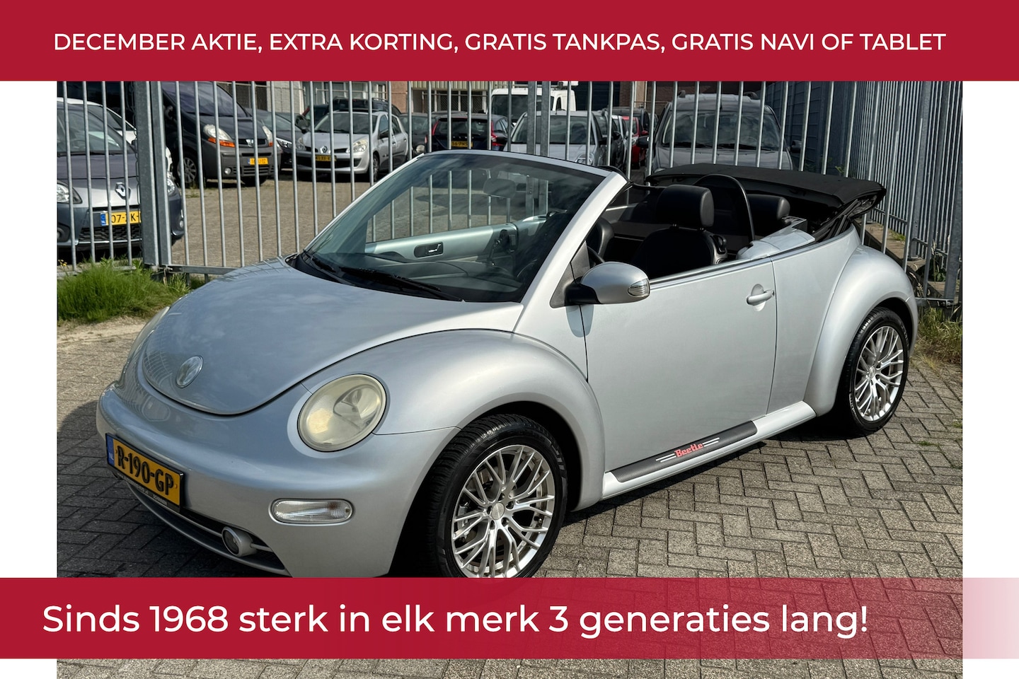 Volkswagen New Beetle Cabriolet - 1.6 Turijn Comfort! Leer l Elek cabriokap l Airco l Elek pakket l LMV l Afneem trekhaak l - AutoWereld.nl