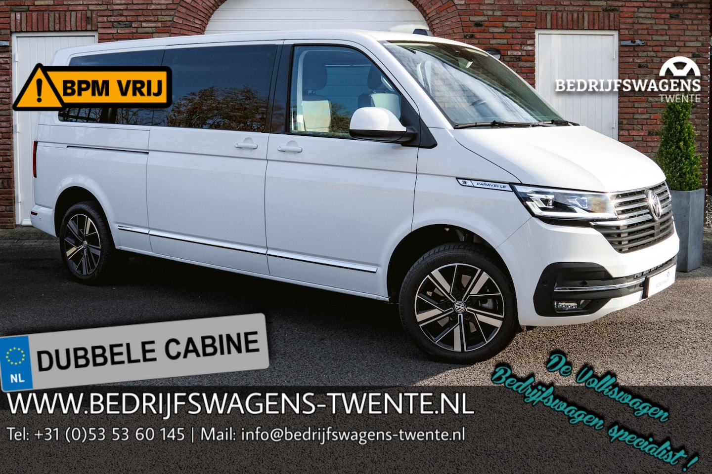 Volkswagen Transporter - 2.0 TDI 204 pk L2H1 Highline 2x Elek. Schuifdeur Leder Duo, Parkeerhulp, LED, Navi, Elek. - AutoWereld.nl
