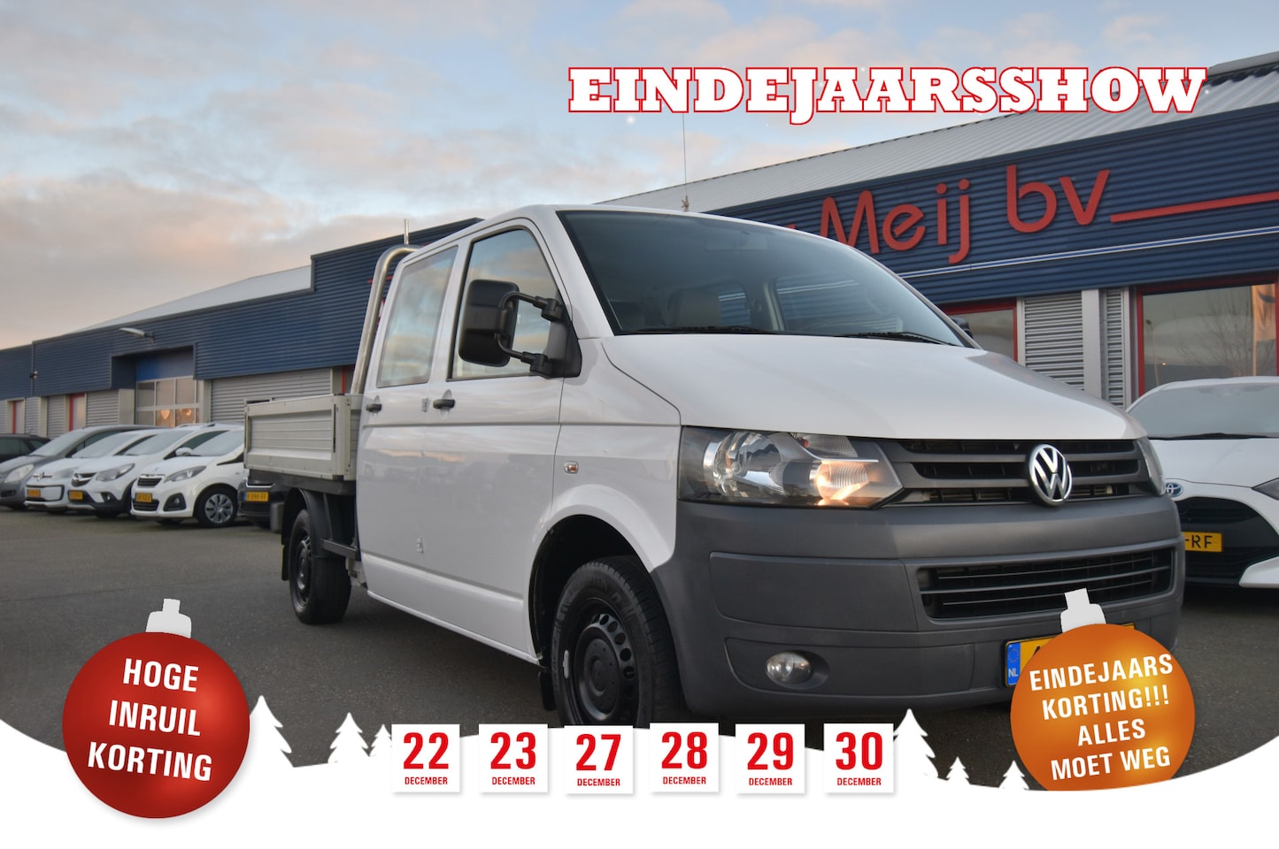 Volkswagen Transporter - 2.0 TDI L2H1 DC 2.0 TDI L2H1 DC , AIRCO , TREKHAAK , CR CONTR , RADIO , - AutoWereld.nl