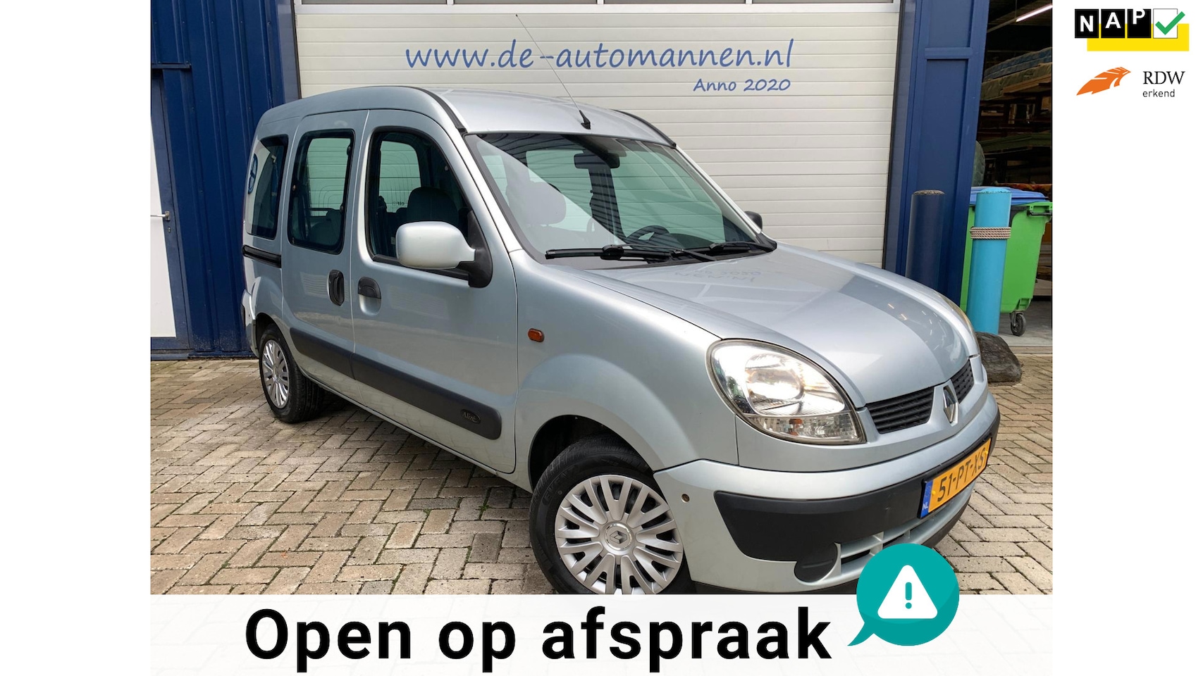 Renault Kangoo - 1.6-16V Alizé / AIRCO / 2x SCHUIFDEUR / KLEP / APK 08-2026 - AutoWereld.nl