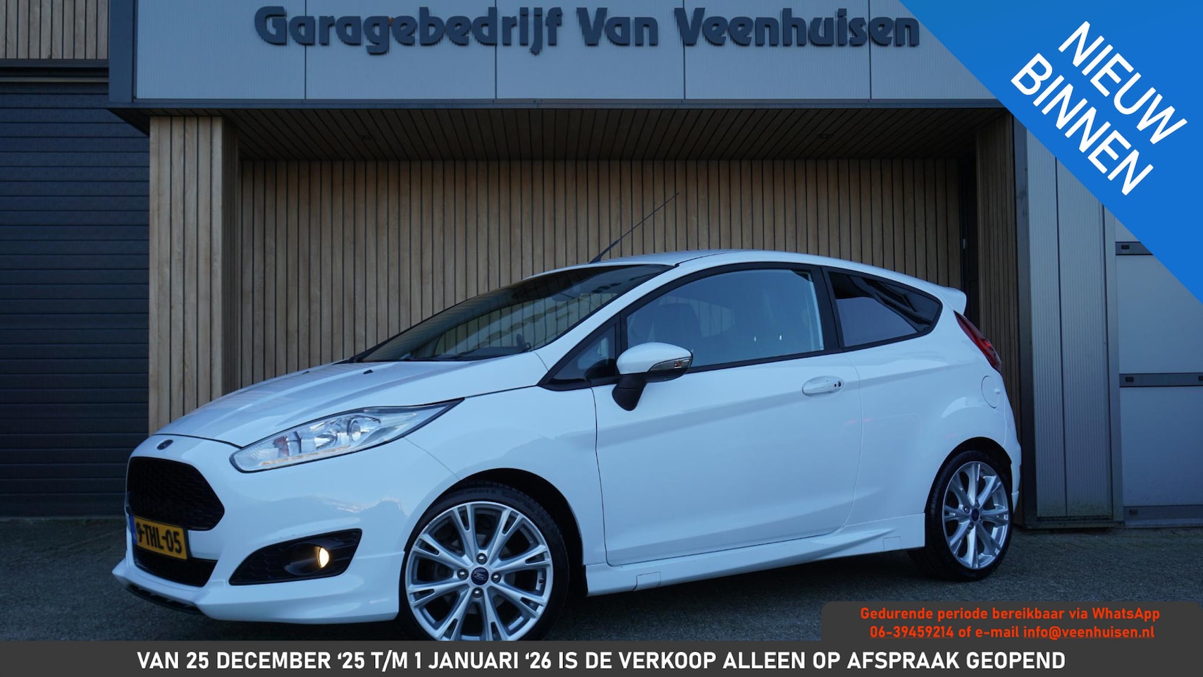 Ford Fiesta - 1.0 125pk 3Drs EcoBoost Sport Sportstoelen H-Leder 17inch LM Grote Spoiler Keyless *Distri - AutoWereld.nl