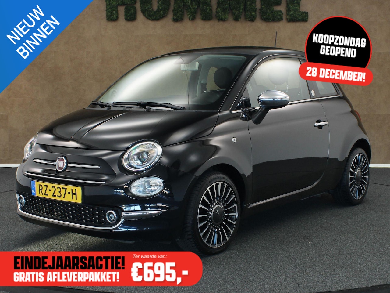 Fiat 500 - 0.9 TwinAir Turbo Lounge - ORIGINEEL NEDERLANDSE AUTO - AIRCO - PARKEERSENSOREN ACHTER - B - AutoWereld.nl
