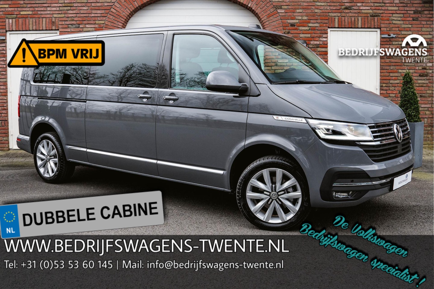 Volkswagen Transporter Caravelle - T6.1 2.0 TDI 150 PK DSG L2H1 DUB/CAB A-Klep ACC | LED | Digital Cockpit | Leder | Apple Ca - AutoWereld.nl