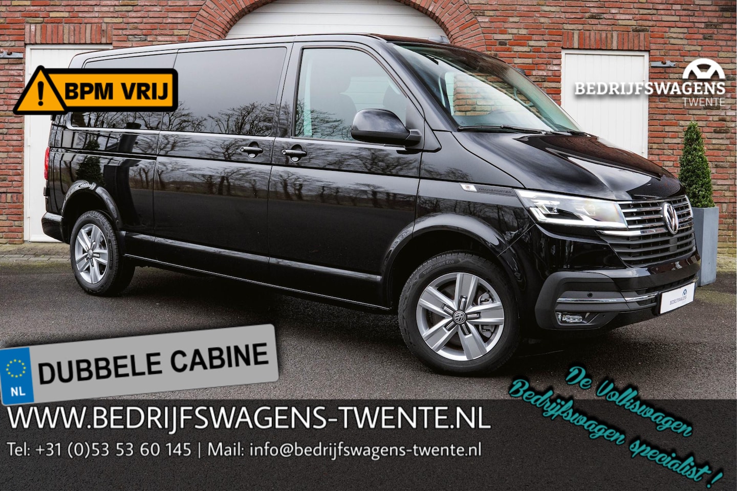 Volkswagen Transporter - T6.1 2.0 TDI 204PK DSG L2H1 HIGHLINE DUB/CAB Standkachel | Leder | LED | Trekhaak | Full O - AutoWereld.nl