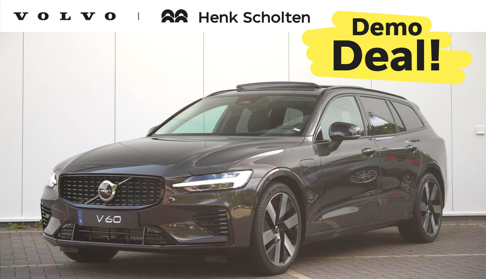 Volvo V60 - T8 Plug-in hybrid AWD Ultra Dark | Panoramadak met schuif-/kantelfunctie | Semi elektrisch - AutoWereld.nl