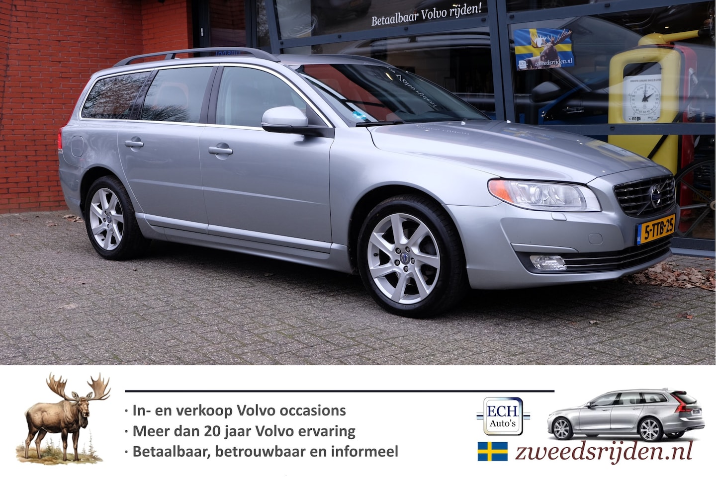 Volvo V70 - 2.0 D4 181 pk Aut. Nordic+, Leer, Xenon, Trekhaak - AutoWereld.nl