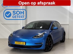 Tesla Model 3 - Performance AWD 75 kWh 89% SOH | FSD Full Self driving | Performance | Blauw Wrap |