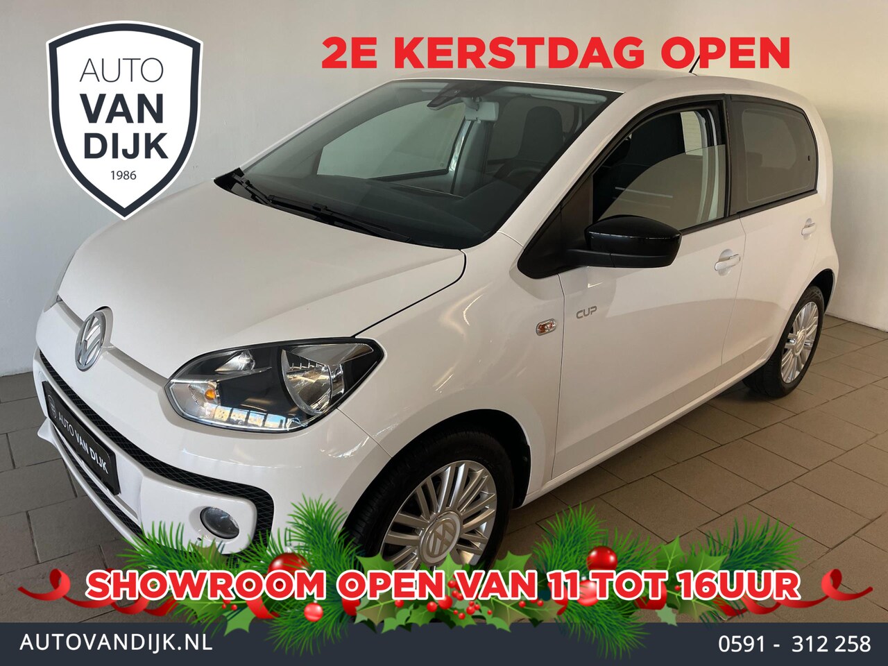 Volkswagen Up! - 1.0 Cup Up! 1.0 AIRCO STOELVERW ELEK RAMEN LEDEREN STUUR CENT VERG VELGEN 5DRS ZEER NETTE - AutoWereld.nl
