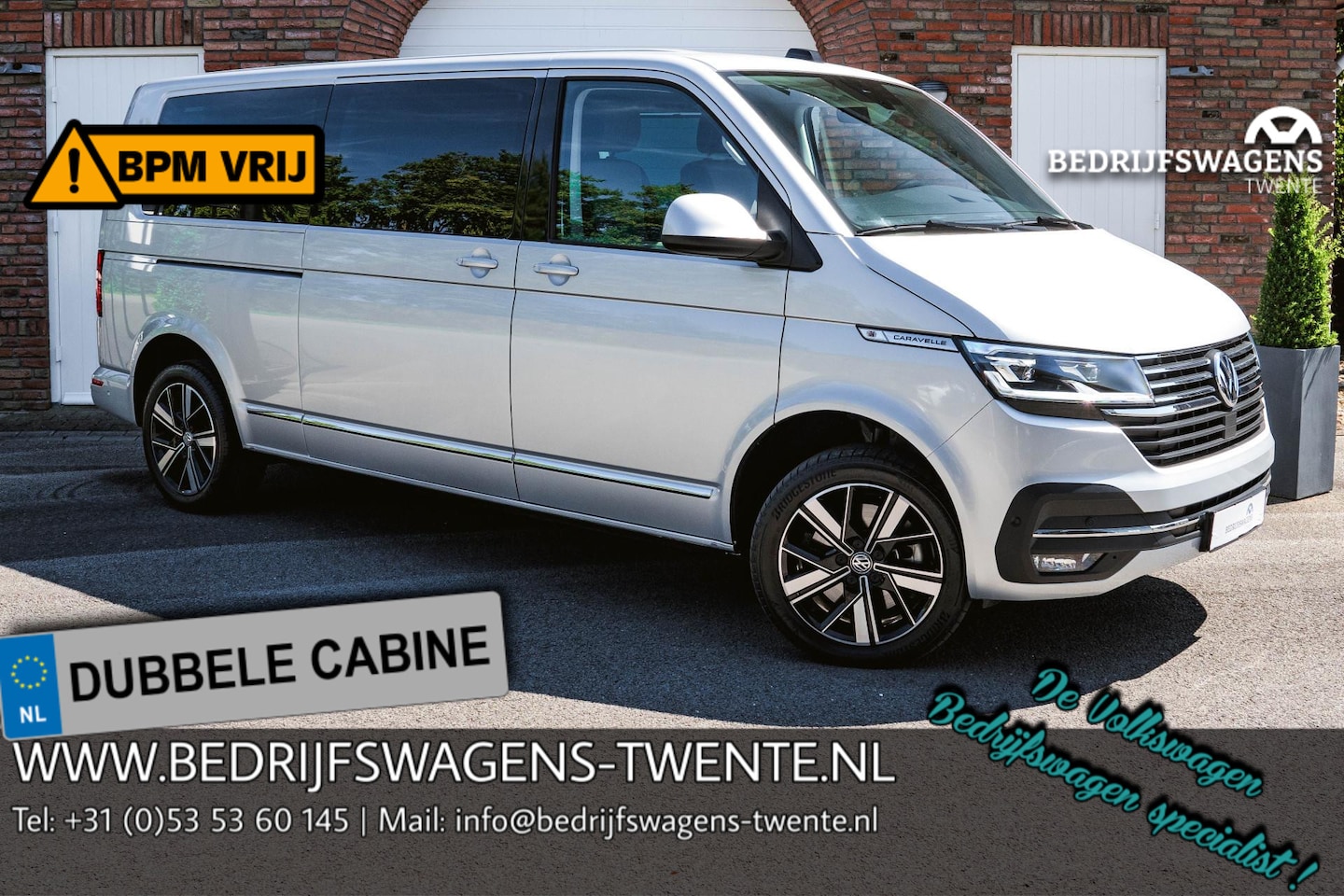 Volkswagen Transporter Caravelle - T6.1 2.0 TDI 204 PK DSG L2H1 A-KLEP FULL OPTIONS ACC | LED | Leder | Side Assist | Privacy - AutoWereld.nl