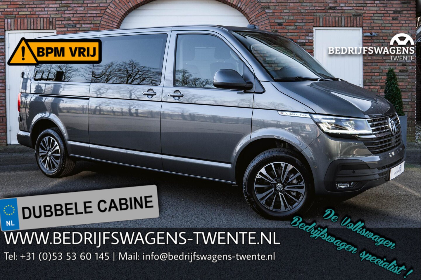 Volkswagen Transporter Caravelle - T6.1 2.0 TDI 150 PK DSG L2H1 DUB/CAB A-Deuren ACC | LED | Digital Cockpit | Virtual Cockpi - AutoWereld.nl