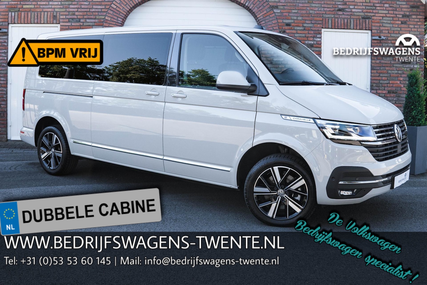 Volkswagen Transporter Caravelle - T6.1 2.0 TDI 204 PK DSG L2H1 A-KLEP FULL OPTIONS ACC | LED | Leder | Side Assist | Privacy - AutoWereld.nl