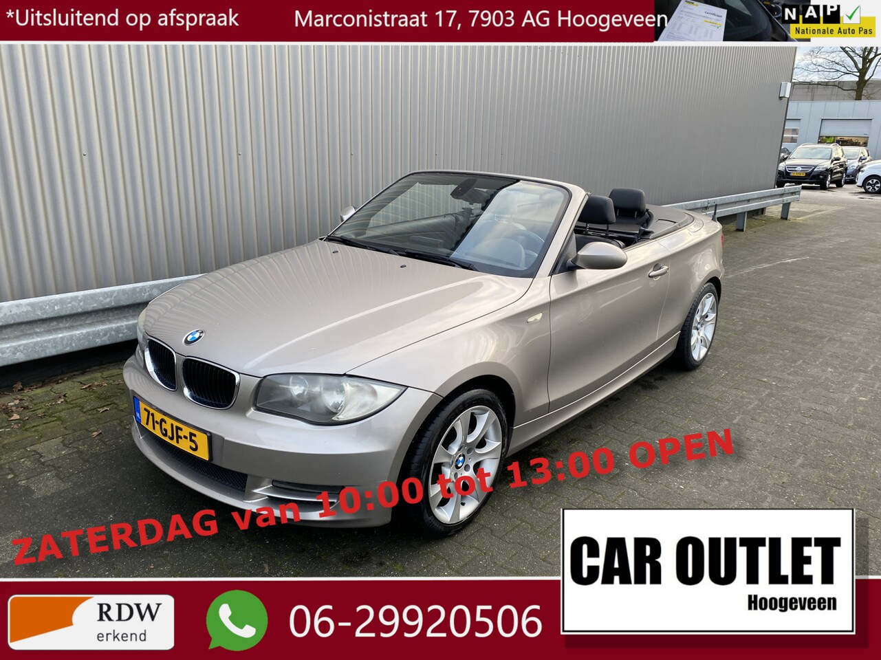 BMW 1-serie Cabrio - 118i High Executive 133Dkm.NAP, AUTOMAAT, Leer, Clima, CC, LM, Afn.Trekh, nw. APK – Inruil - AutoWereld.nl