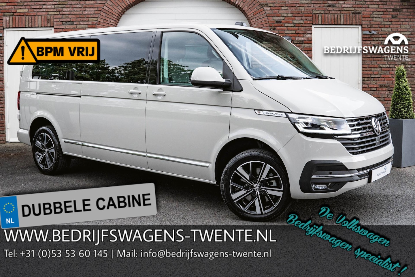 Volkswagen Transporter Caravelle - T6.1 2.0 TDI 204 PK DSG L2H1 DUB/CAB A-Deuren ACC | LED | Leder | Apple Carplay/ Android A - AutoWereld.nl