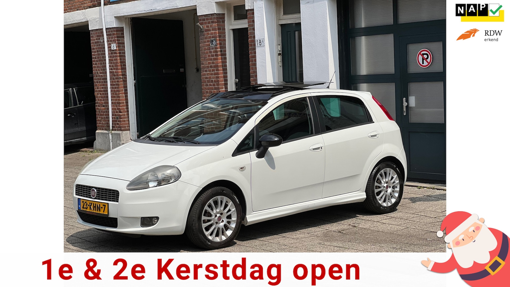 Fiat Grande Punto - 1.4 NeroBianco-airco-pano dak - AutoWereld.nl