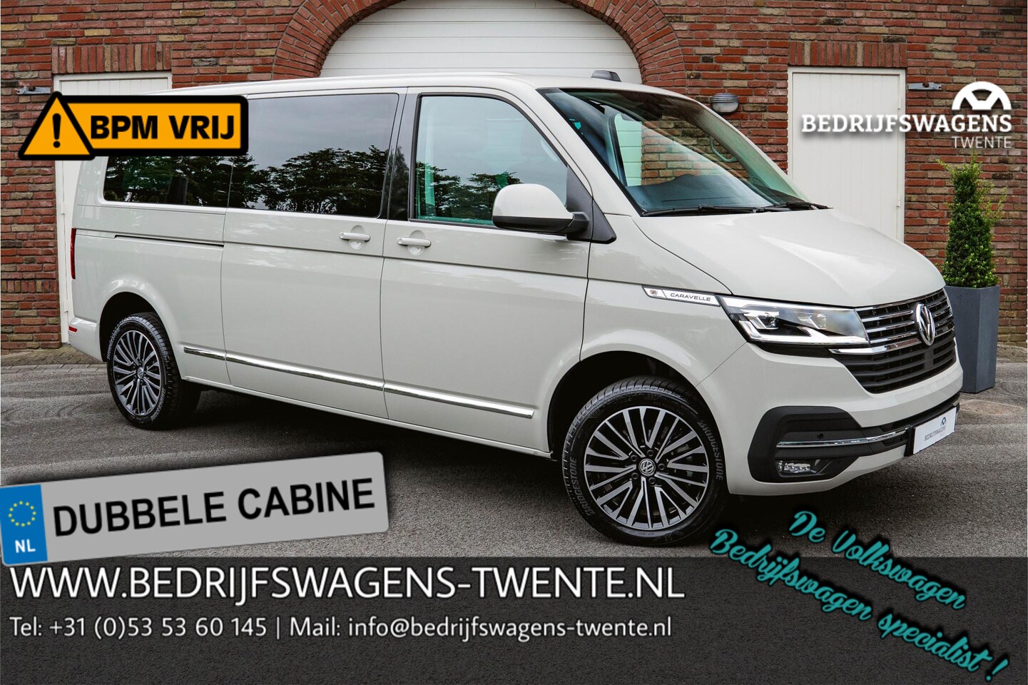 Volkswagen Transporter Caravelle - T6.1 2.0 TDI 204 PK DSG L2H1 A-KLEP ACC | LED | Leder | Side Assist | Privacy glass | - AutoWereld.nl
