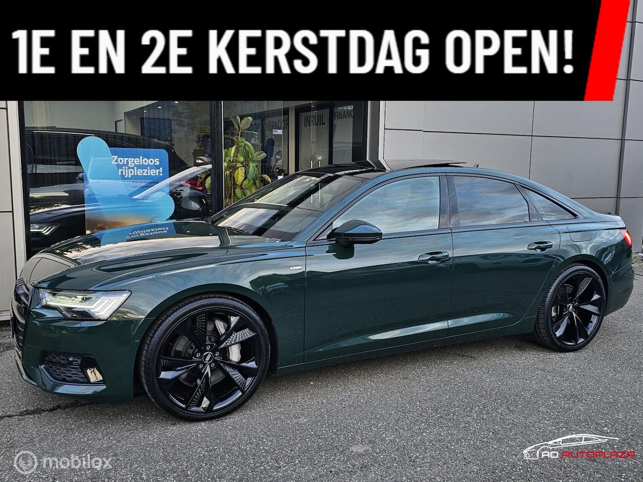 Audi A6 Limousine - 50 TFSI e quattro S edition Panorama/HUD/Nightvision/Goodwood Green - AutoWereld.nl
