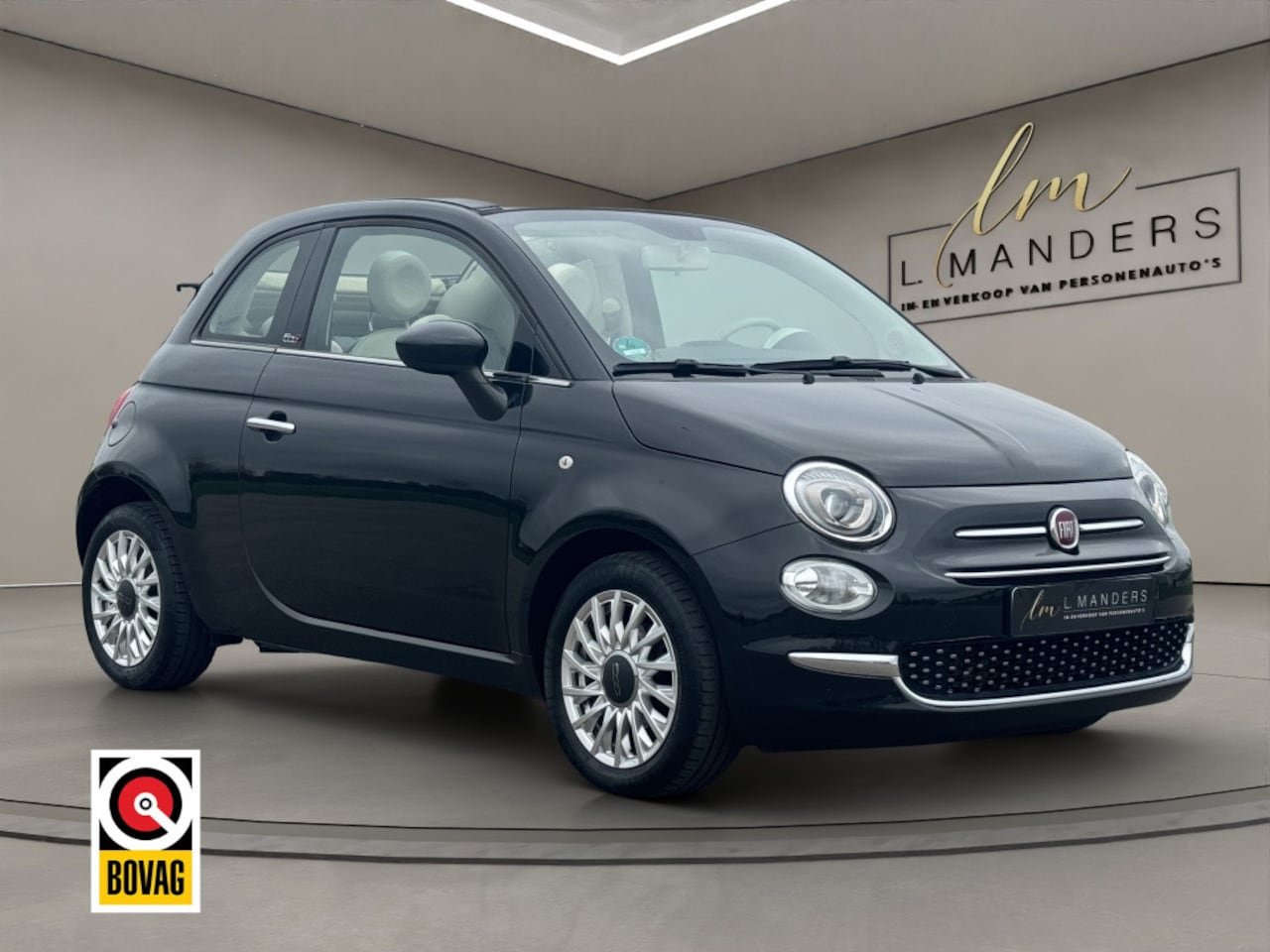 Fiat 500 C - 0.9 TwinAir T Lounge 2018 ZWART | Cabrio | Benzine | 3-deurs | D - AutoWereld.nl