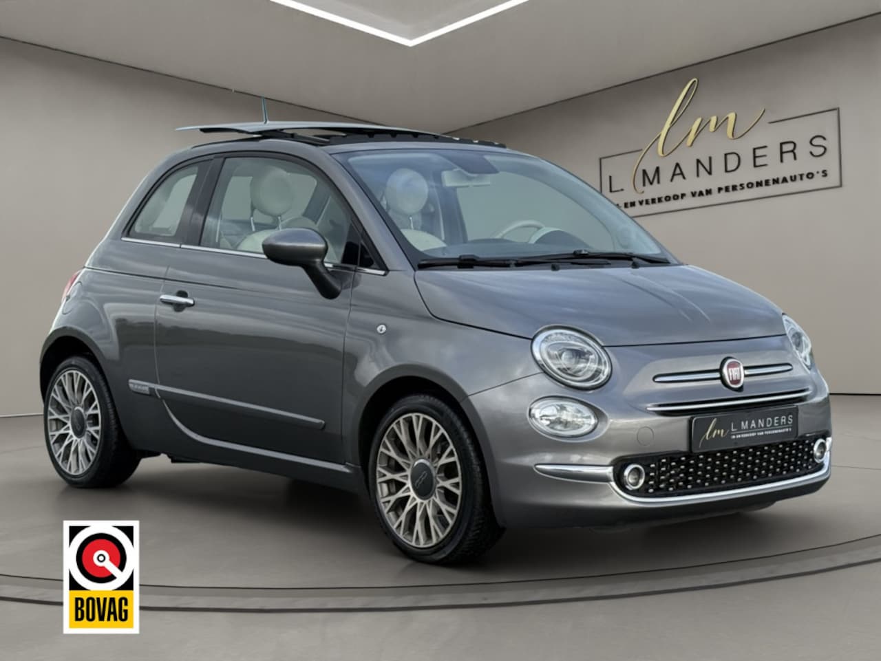 Fiat 500 - 0.9 TwinAir Turbo Lounge 2019 GRIJS | Schuifdak | Airco | Naviga - AutoWereld.nl