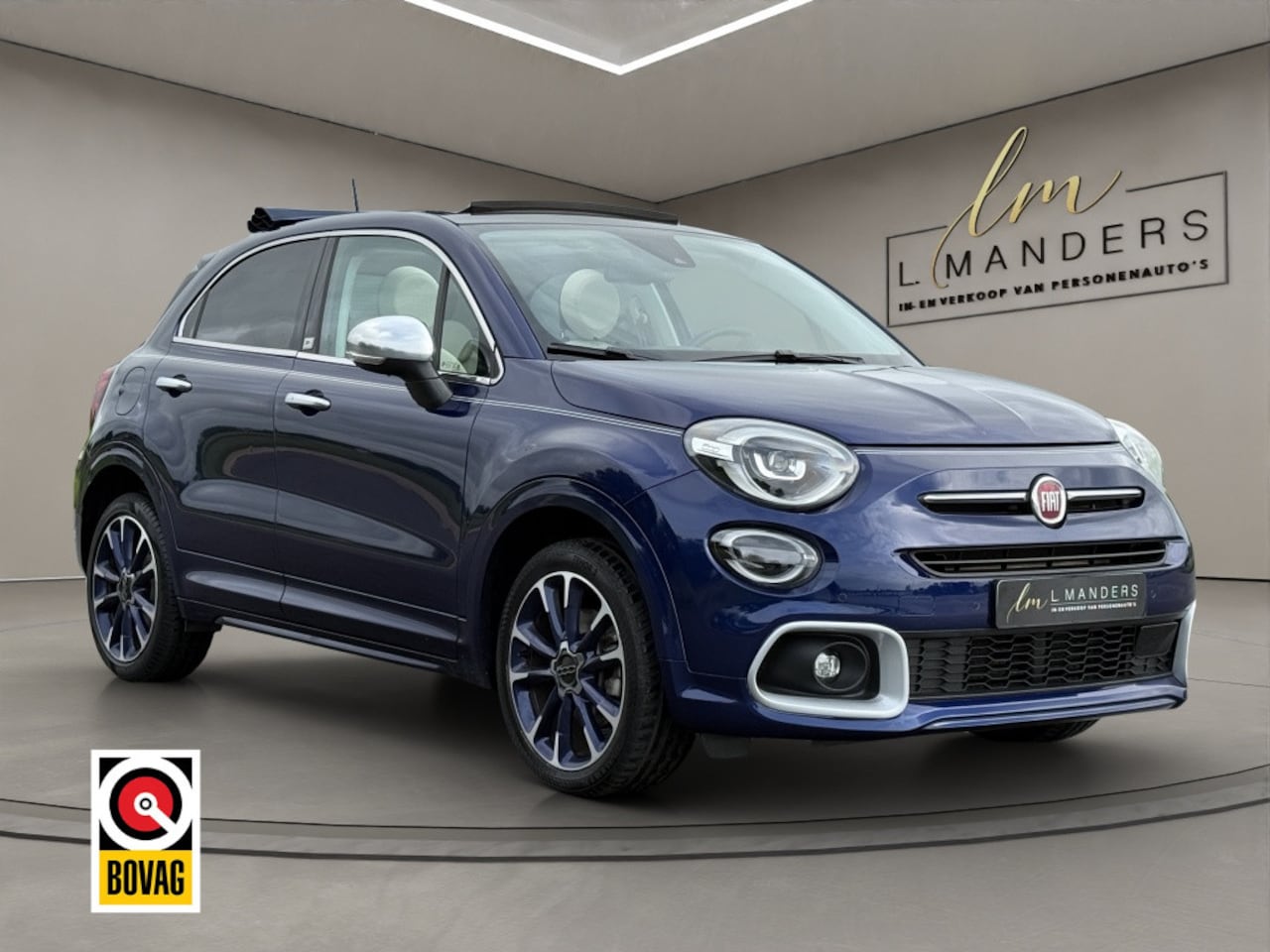 Fiat 500 X - 1.3 Turbo Yacht Club Capri 2021 BLAUW | Cabrio | Leder | Airco - AutoWereld.nl
