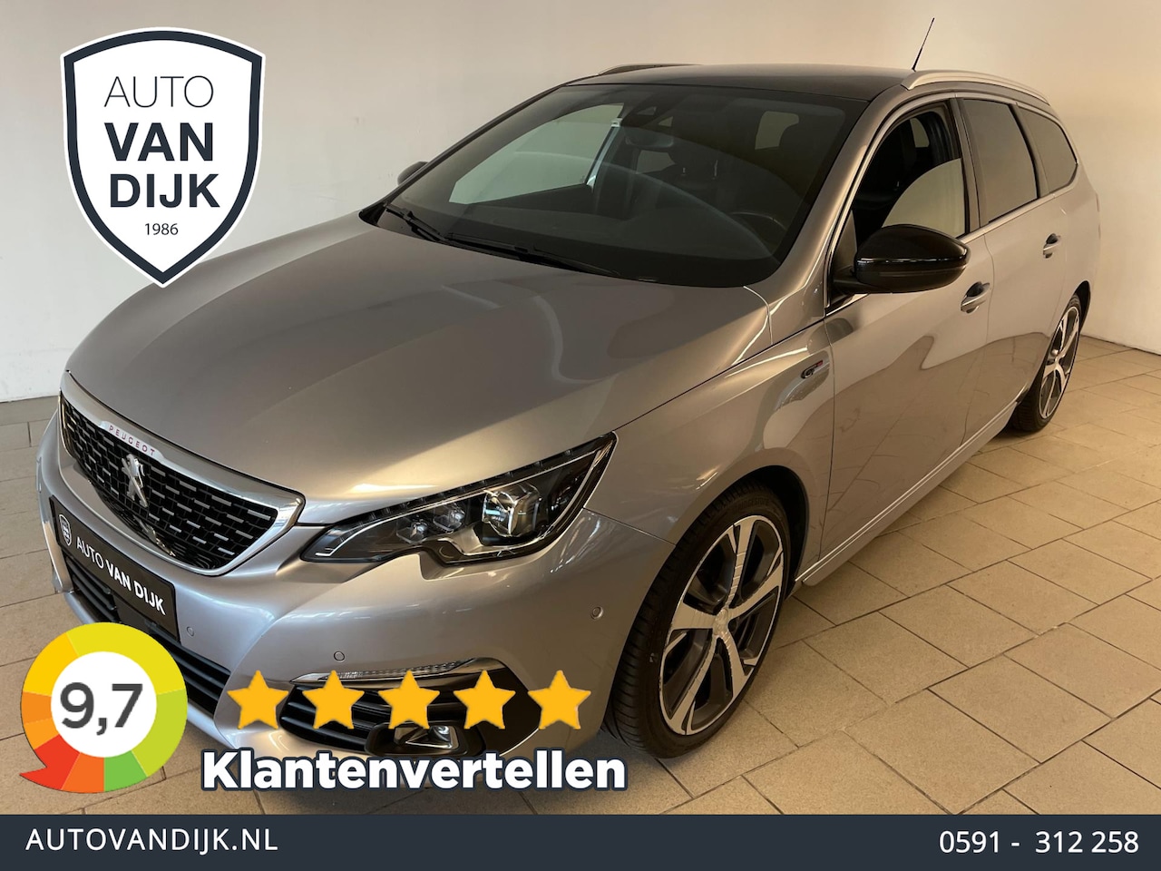 Peugeot 308 SW - 1.2 PureTech Blue Lease GT AIRCO NAVI CRUISE BLUETOOTH CAMERA ELEK RAMEN CENT VERG SPEC IN - AutoWereld.nl