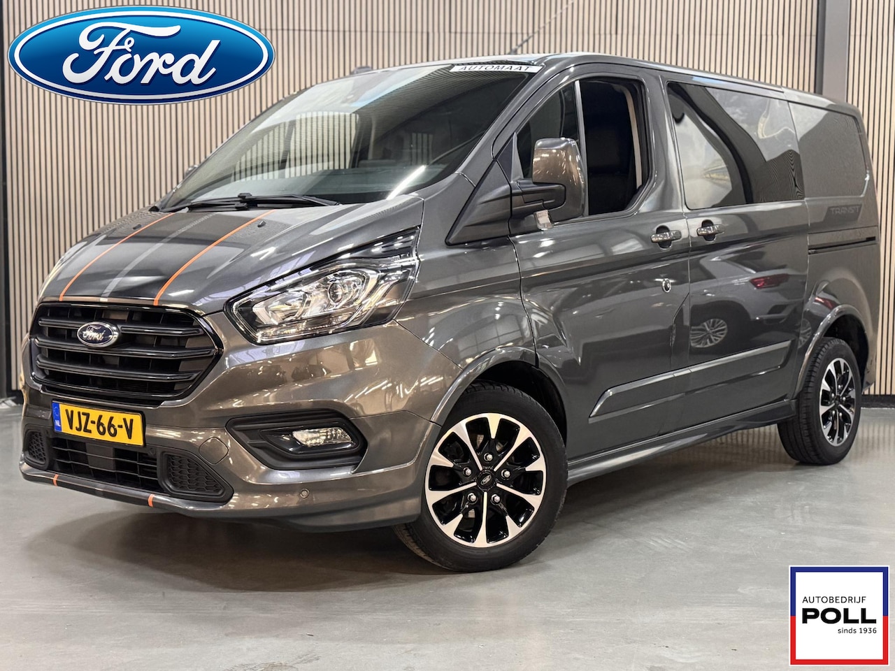 Ford Transit Custom - 320 2.0 TDCI 185pk Automaat Sport DC Leer Trekhaak 2x Schuifdeur Navi Camera Winter pack - AutoWereld.nl