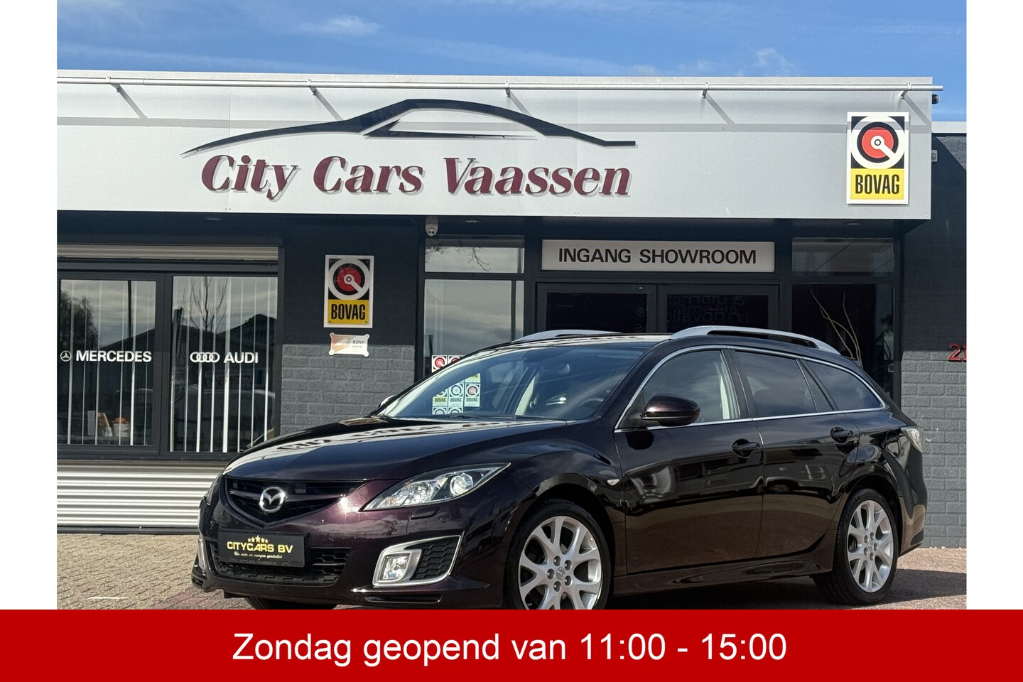 Mazda 6 Sportbreak - 2.5 S-VT GT-M 170 pk climate ctr cruise ctr leder pdc v/a trekhaak lmv 18 inch bose sounds - AutoWereld.nl