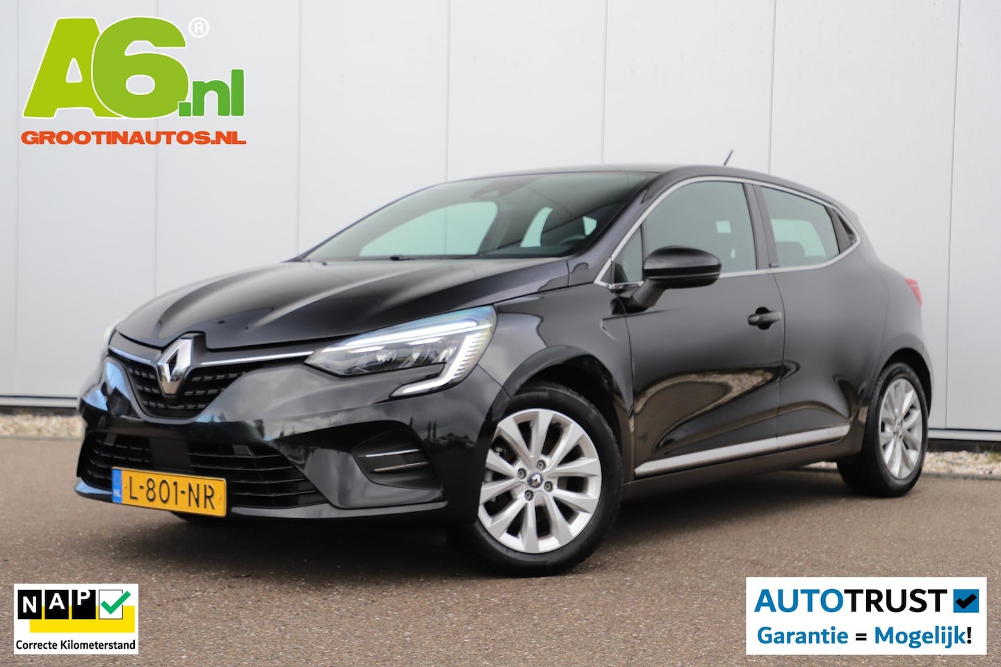 Renault Clio - 1.6 E-Tech Hybrid 140 Intens 140PK Automaat Half Leder Keyless 16 inch LMV Sfeerverlichtin - AutoWereld.nl