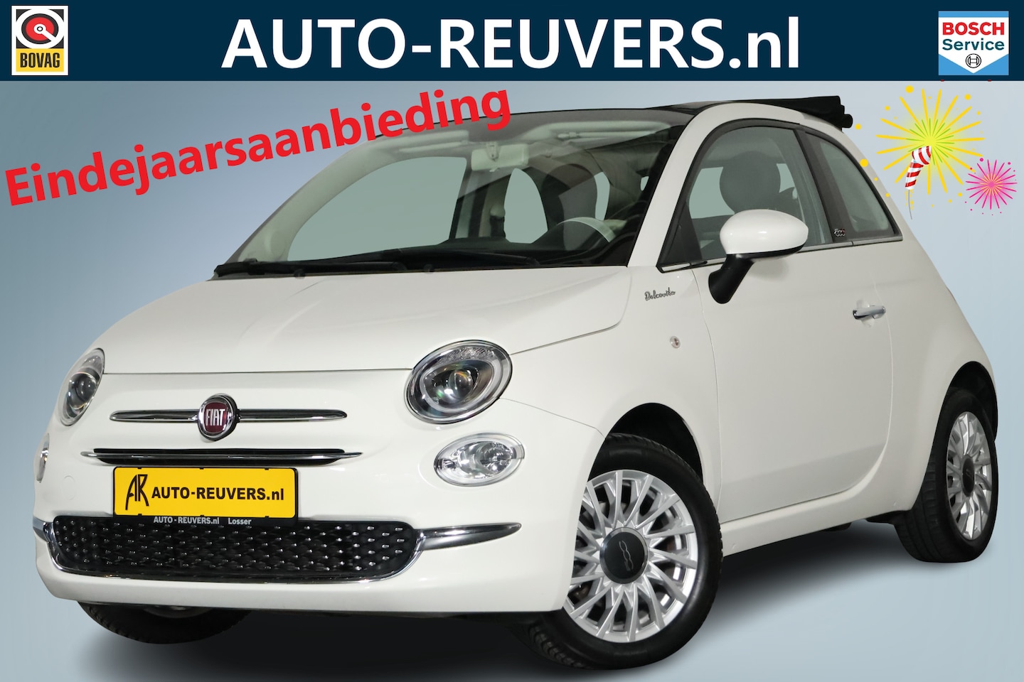 Fiat 500 C - Cabrio 1.0 Hybrid Dolcevita / Navigatie / Cruise / Bluetooth / Carplay / ECC - AutoWereld.nl