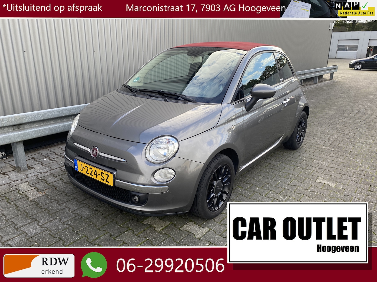 Fiat 500 C - 1.2 Lounge 165Dkm, Airco, LM & Nieuwe APK – Inruil Mogelijk – - AutoWereld.nl