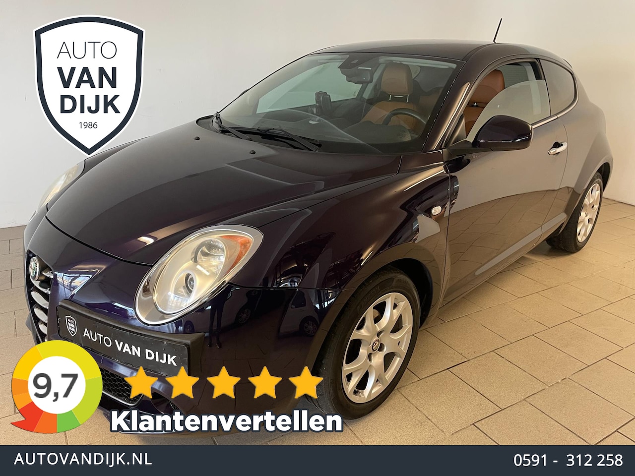 Alfa Romeo MiTo - 0.9 TwinAir Distinctive AIRCO CLIMA NAVI CRUISE LEER STOELVERW MULTI STUUR PRIVACY GLAS VE - AutoWereld.nl