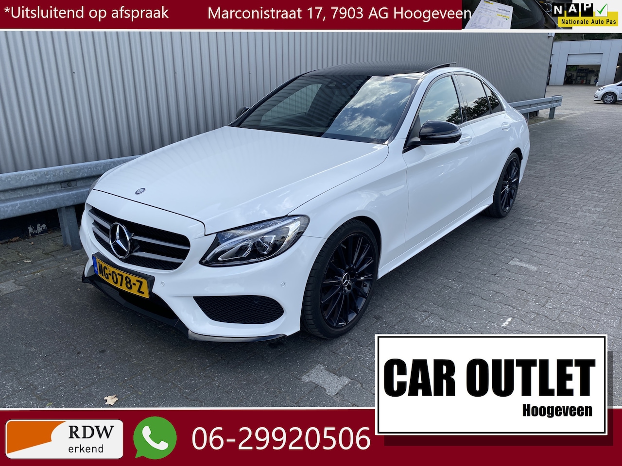 Mercedes-Benz C-klasse - 180 AMG Sport Edition Leer, Clima, Pano, Navi, Burmester Surround, CC, PDC v/a, LED, LM, n - AutoWereld.nl