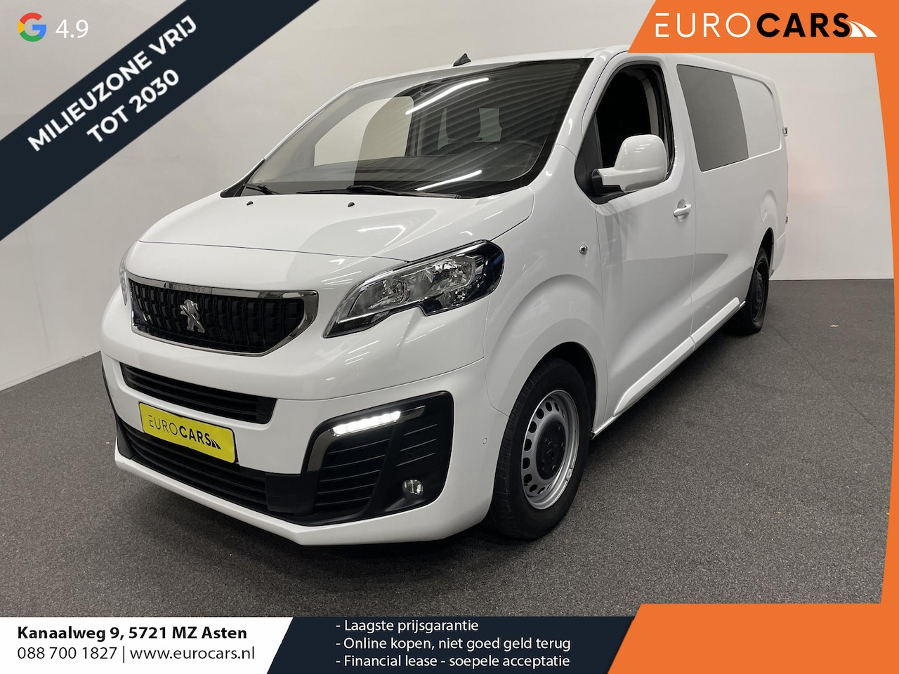 Peugeot Expert - Long Dubbele Cabine Asphalt L3 2.0 HDi 120pk Aut-8 Airco Navi Carplay Cruise Control Trekh - AutoWereld.nl