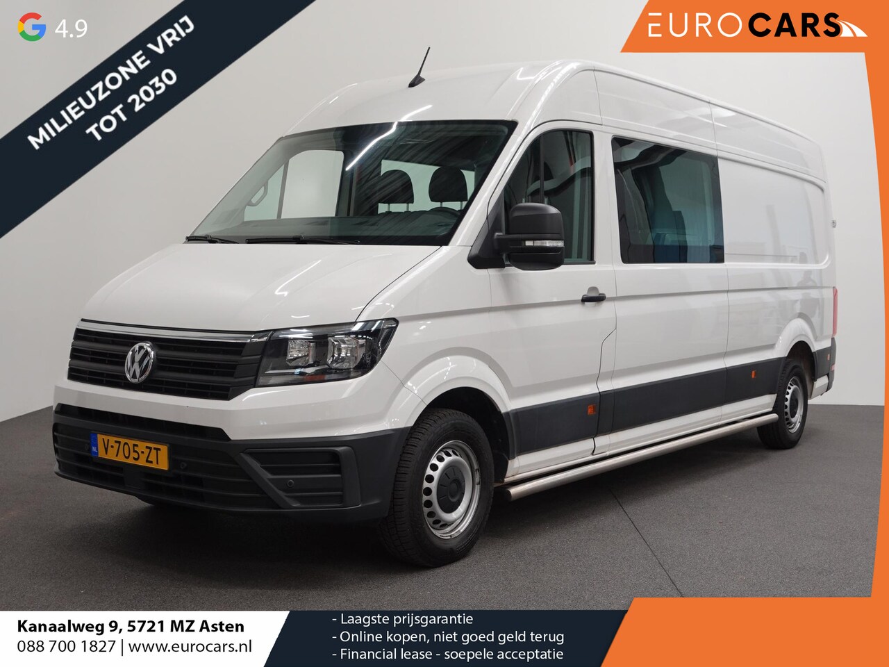 Volkswagen Crafter - 140pk L4H3 / L3H2 Dubbele cabine Airco Cruise control Trekhaak Navigatie Carplay  Camera S - AutoWereld.nl